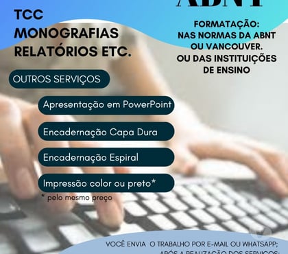 Outros serviços - Fotos para FORMATAÇÃO ACADÊMICA PROFISSIONAL — ABNT, VANCOUVER