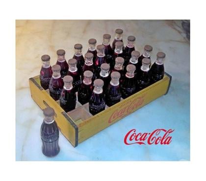 Colecionadores - Fotos para Mini engradado de Coca Cola.Completo.perfeito