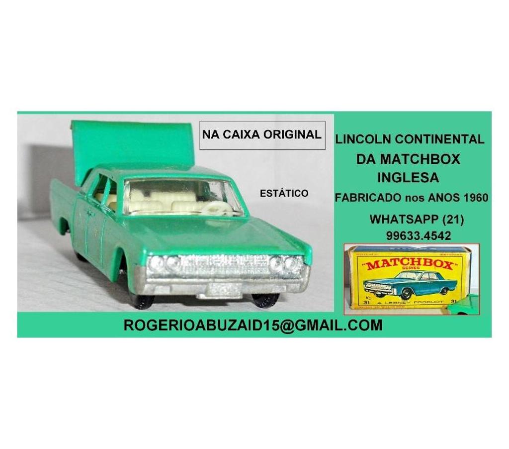 Colecionadores Niteroi RJ - Fotos para LINCOLN CONTINENTAL da MATCHBOX INGLESA 