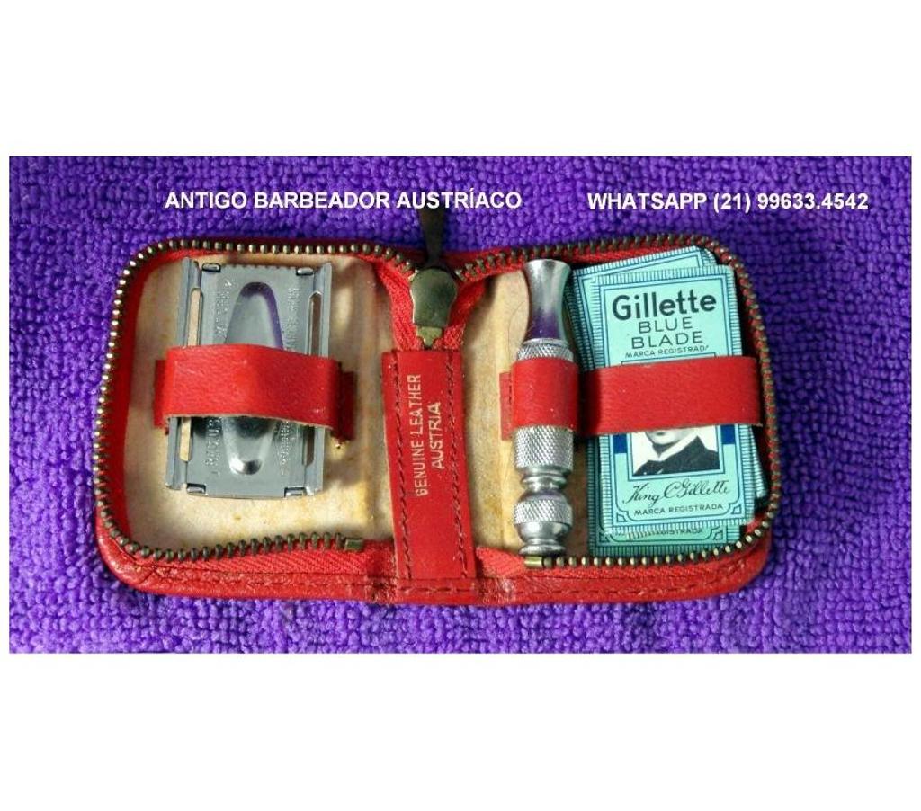 Colecionadores Niteroi RJ - images_alt_text Antigo Barbeador.Austríaco.Em mini estojo de couro.