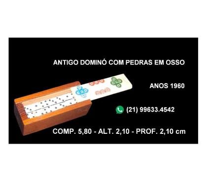 Artigos colecionadores - Fotos para Antigo mini Dominó com pedras em osso.
