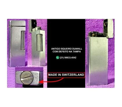Artigos colecionadores - Fotos para Isquiero antigo Dunhill.Suíço.Com defeito na tampa.