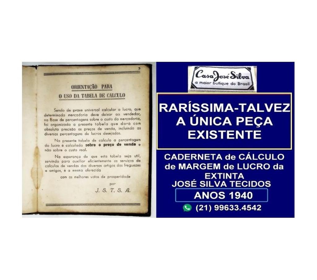 Colecionadores Niteroi RJ - Fotos para RARÍSSIMA CADERNETA DA JOSÉ SILVA TECIDOS - ANOS 1940