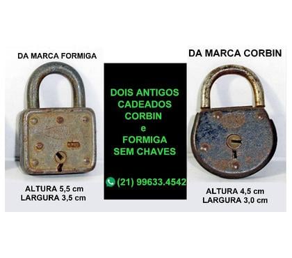 Colecionadores - Fotos para CADEADOS ANTIGOS DAS MARCAS CORBIN: ALT. 4,50 e DIÂMETRO 3,0