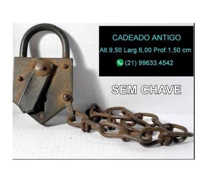 Artigos de coleção - Fotos para Antigo cadeado com .Sem chave.Base em 