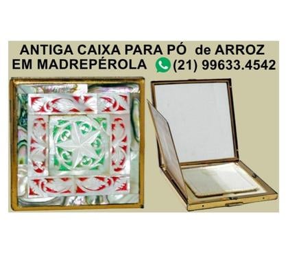 Artigos colecionadores - Fotos para ANTIGA CAIXA PARA PÓ DE ARROZ EM MADREPÉROLA.