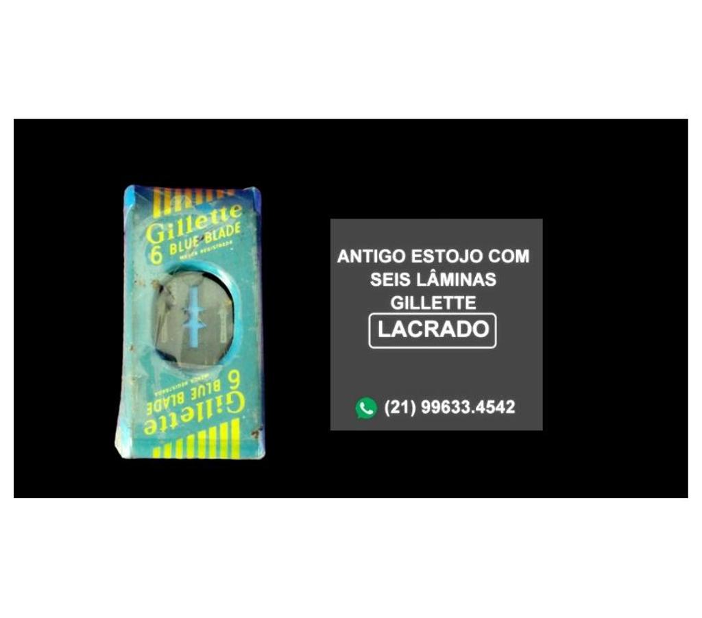 Colecionadores Niteroi RJ - Fotos para Antigo estojo com 6 lâminas.Gillette.Lacrado