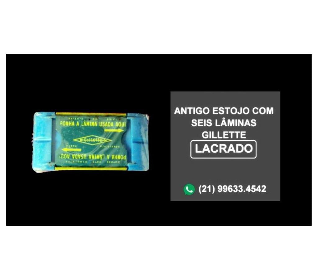 Colecionadores Niteroi RJ - Fotos para Antigo estojo com 6 lâminas.Gillette.Lacrado
