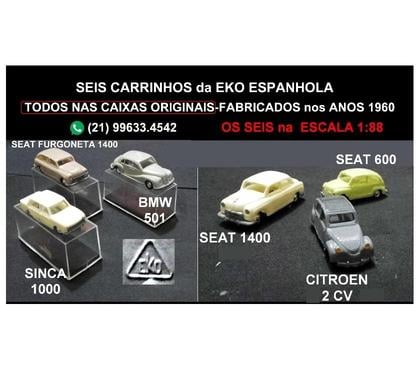 Colecionadores - Fotos para Seis carrinhos da Eko.Raríssimos.Made in Spain