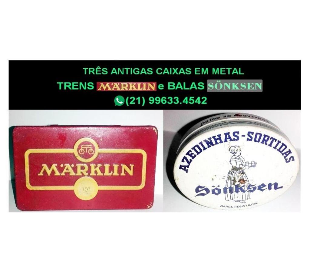 Colecionadores Niteroi RJ - Fotos para 3 Caixas antigas:Trem Marklin e Balas Solksen.