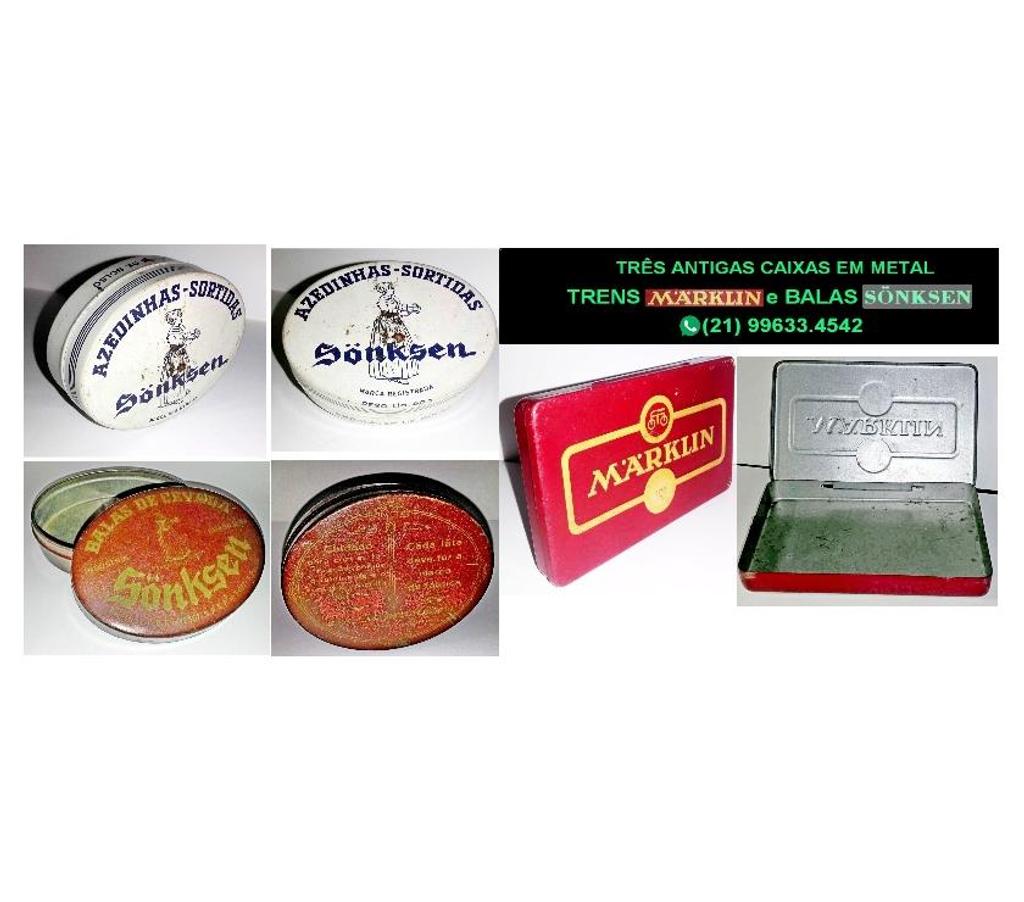 Colecionadores Niteroi RJ - Fotos para 3 Caixas antigas:Trem Marklin e Balas Solksen.