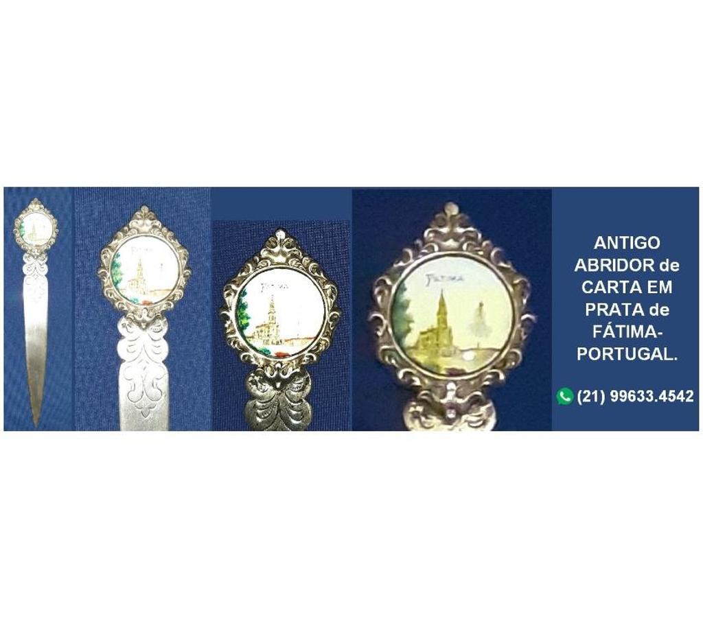 Colecionadores Niteroi RJ - Fotos para ANTIGO ABRIDOR de CARTA EM PRATA de FÁTIMA - PORTUGAL