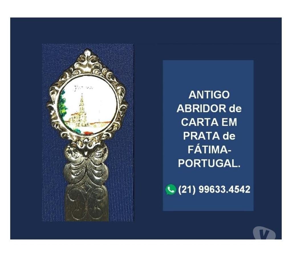 Colecionadores Niteroi RJ - Fotos para ANTIGO ABRIDOR de CARTA EM PRATA de FÁTIMA - PORTUGAL