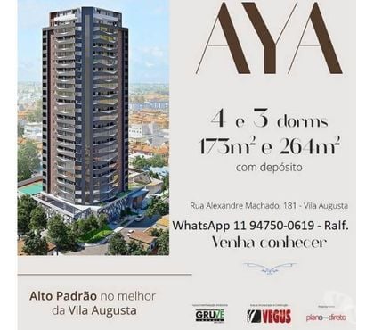 Empreendimentos imóveis Outros Bairros Sao Paulo SP Sao Paulo SP - Fotos para Aya Vila Augusta Preço – Endereço, Vegus Construtora, Planta