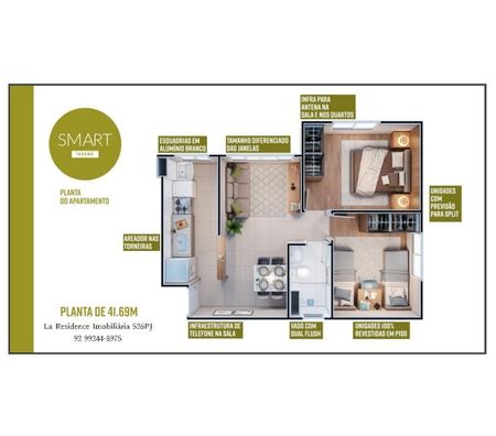 Empreendimentos imóveis Manaus AM - Fotos para Smart Taruma Apart 2 qts Lazer e Segurança FGTS !1