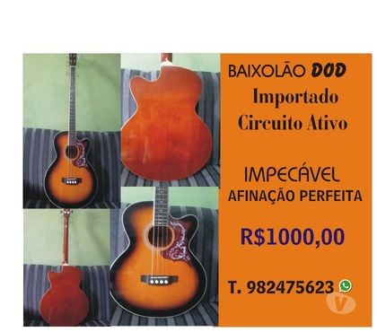 Instrumentos musicais usados Cascadura Rio de Janeiro RJ - Fotos para Baixolão Dod Importado Circuito Ativo