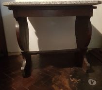 Mesa antiga madeira maciça com granito estilo Manuelito