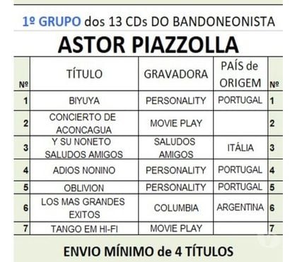 DVDs a Venda - Fotos para 13 CDs do ASTOR PIAZZOLLA - 1º GRUPO