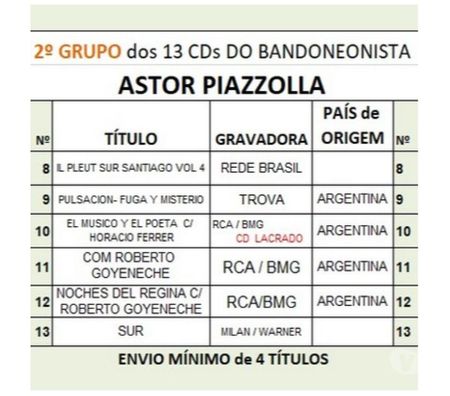 DVDs a Venda Niteroi RJ - images_alt_text 2º GRUPO de 13 ASTOR PIAZZOLLA