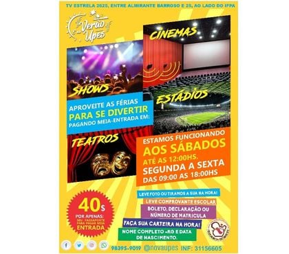 Outros serviços - Fotos para MEIA ENTRADA NACIONAL DO ESTUDANTE 2023 COM QR CODE