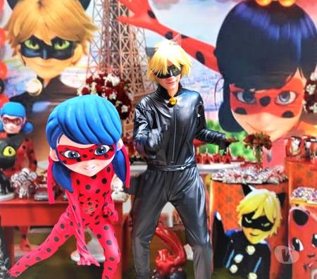 Serviços para eventos Sao Paulo SP Itaquera - Fotos para Cat Noir e Lady Bug personagens vivos para festa
