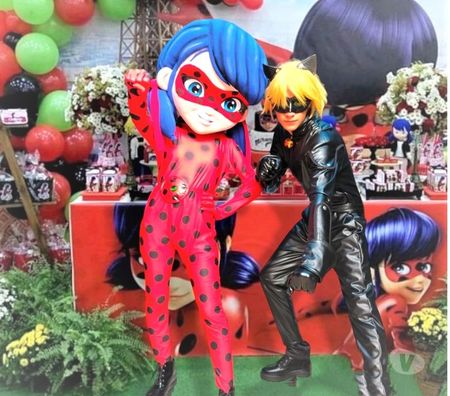 Serviços para eventos Sao Paulo SP Itaquera - Fotos para Cat Noir e Lady Bug personagens vivos para festa