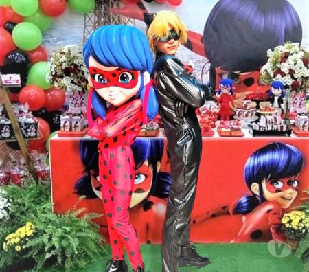 Serviços para eventos Sao Paulo SP Itaquera - Fotos para Cat Noir e Lady Bug personagens vivos para festa