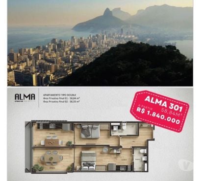 Empreendimentos Imobiliários Ipanema Rio de Janeiro RJ - Fotos para Alma Ipanema Residencial Stúdios 58m² 2 quadras da praia.