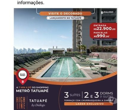 Empreendimentos Imobiliários Tatuapé Sao Paulo SP - Fotos para High Line Tatuapé 71m-91m-110m- Lançamento