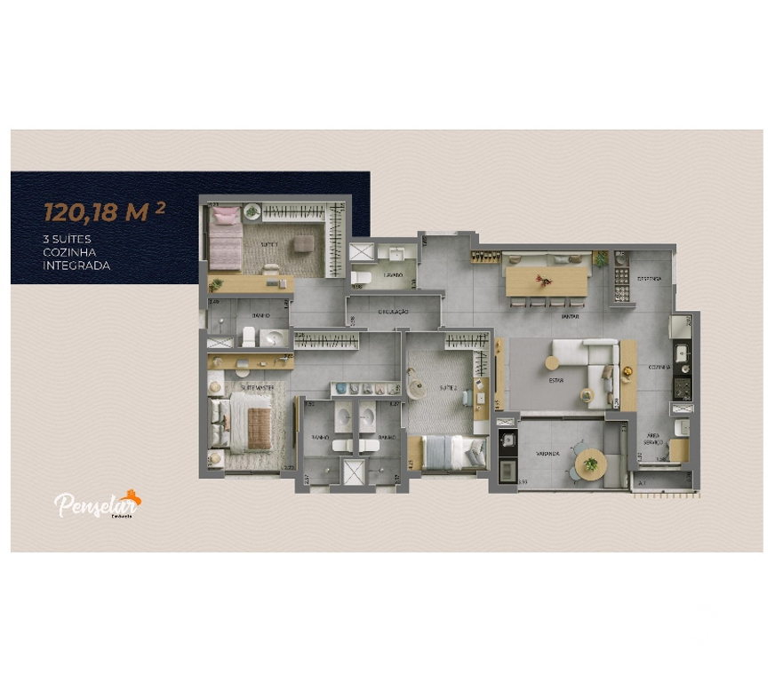 Empreendimentos imóveis Indaiatuba SP - Fotos para Indaiatuba - Apartamento 3 Suítes, 2 Vagas de Garagem 