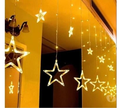 Decoração Centro-Sul Belo Horizonte MG - Fotos para Cortina LED Varal de Led Estrelas de Natal Branco Quente 3Mt