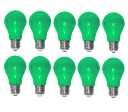 Venda Decoração Centro-Sul Belo Horizonte MG - Fotos para Kit 10 Lâmpada Led Verde 7w Bulbo Decoração De Festas Luz E2