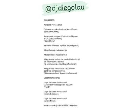 Serviços para Eventos Setor Noroeste Brasilia DF - Fotos para Alugo: Som, luz, karaokê, bolha de sabão, etc.
