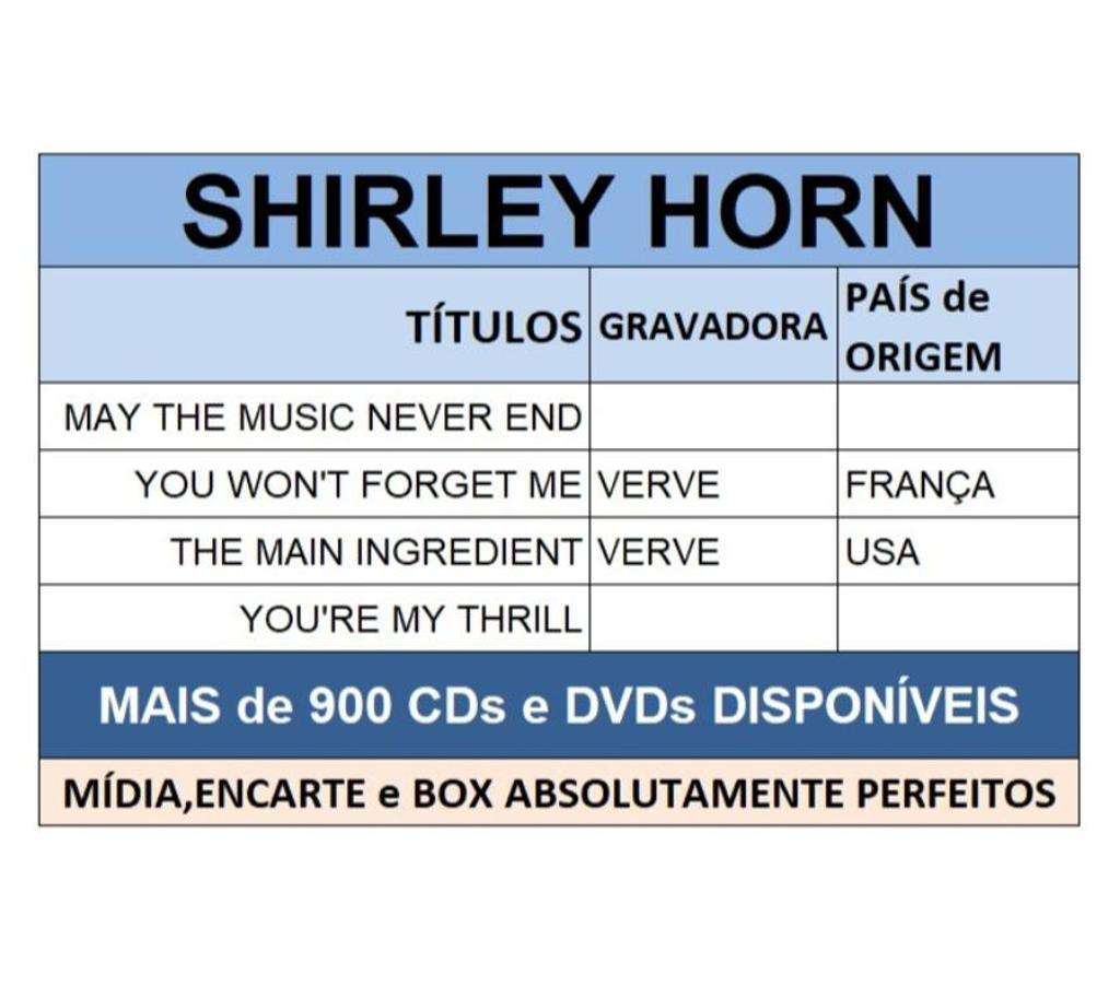 DVDs a Venda Niteroi RJ - images_alt_text Cds da Shirley Horn