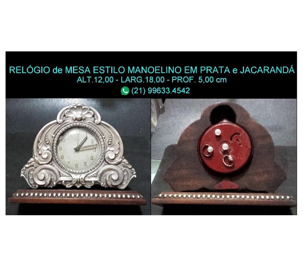 Antiguidades - Jóias Niteroi RJ - Fotos para Relógio de mesa antigo.Prata e Jacarandá