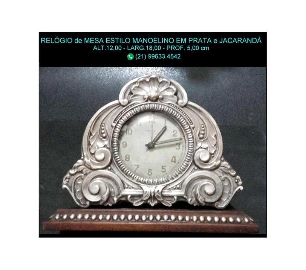 Antiguidades - Jóias Niteroi RJ - Fotos para Relógio de mesa antigo.Prata e Jacarandá