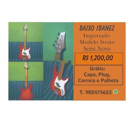 Instrumentos musicais usados Cascadura Rio de Janeiro RJ - Fotos para Baixo Cinar Strato by Ibanez otimo estado