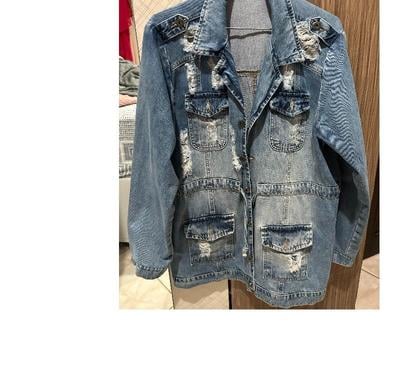 Roupas e Acessórios - Fotos para Jaqueta Jeans Feminina GG