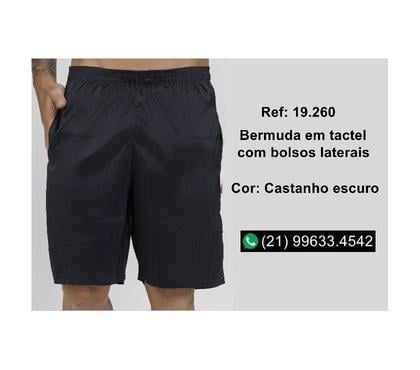 Roupas e Acessórios - Fotos para 19.260-Bermuda Tactel com bolsos laterais cor castor tam M -