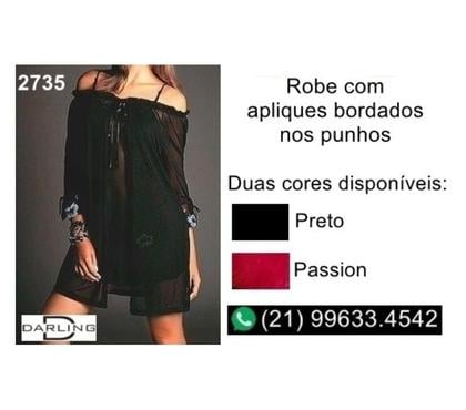 Roupas e Acessórios - Fotos para 27.35-Robe com apliques bordados nos punhos