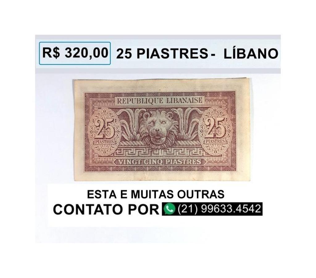 Colecionadores Niteroi RJ - Fotos para Cédula 25 Piastre - Republique Líbanaise