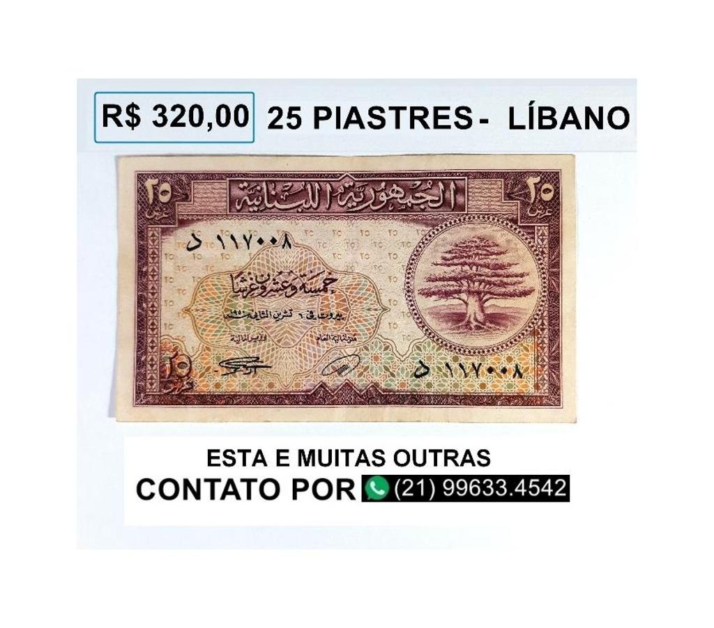 Colecionadores Niteroi RJ - Fotos para Cédula 25 Piastre - Republique Líbanaise