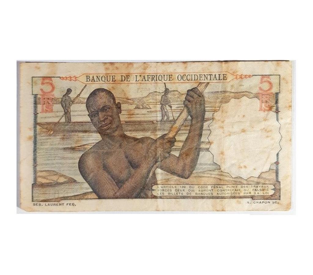 Colecionadores Niteroi RJ - Fotos para Cédula Cinq francs- República da África Ocidental