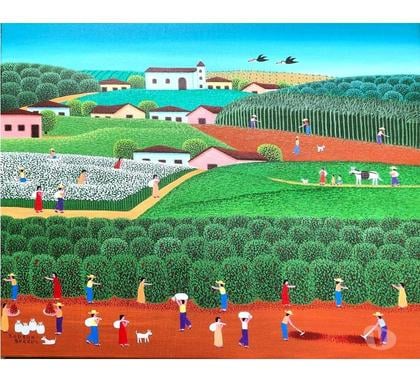 Venda Decoração Sé, São Paulo Sao Paulo SP - images_alt_text ROBSON BARROS TEMA COLHEITA DE CAFÉ MEDIDA 50X70