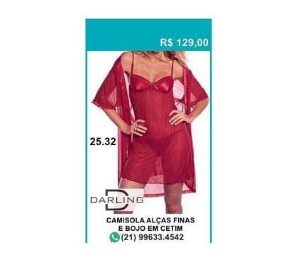 Roupas e Acessórios - Fotos para Camisola com alça finas e bojo em cetim.