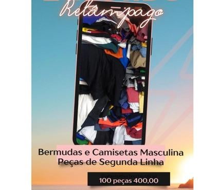 Roupas e Acessórios - Fotos para Lote Masculino de Bermudas e Camisetas para Brechó