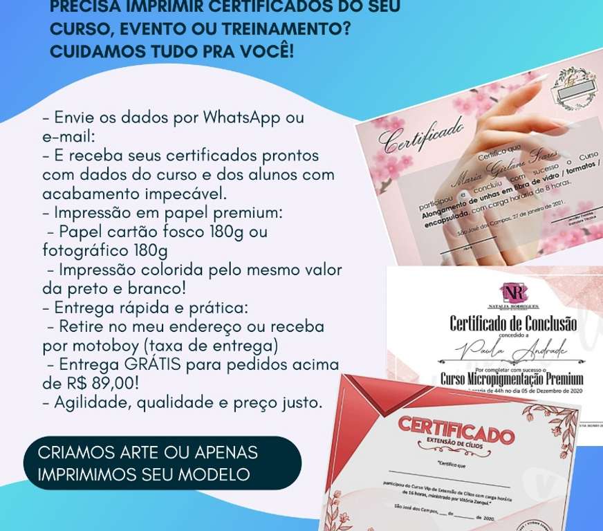 Serviços de Informática Sao Jose dos Campos SP - Fotos para CERTIFICADOS PERSONALIZADOS COM QUALIDADE PROFISSIONAL!