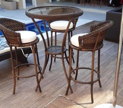 Móveis - Camas - Cadeiras - Fotos para conjunto bistro 3 banquetas fibra sintética