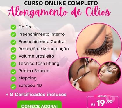 Capacitação profissional - Fotos para CURSO COMPLETO DE EXTENSÃO DE CÍLIOS