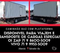 Caminhão baú com plataforma em Salvador e Lauro de Freitas